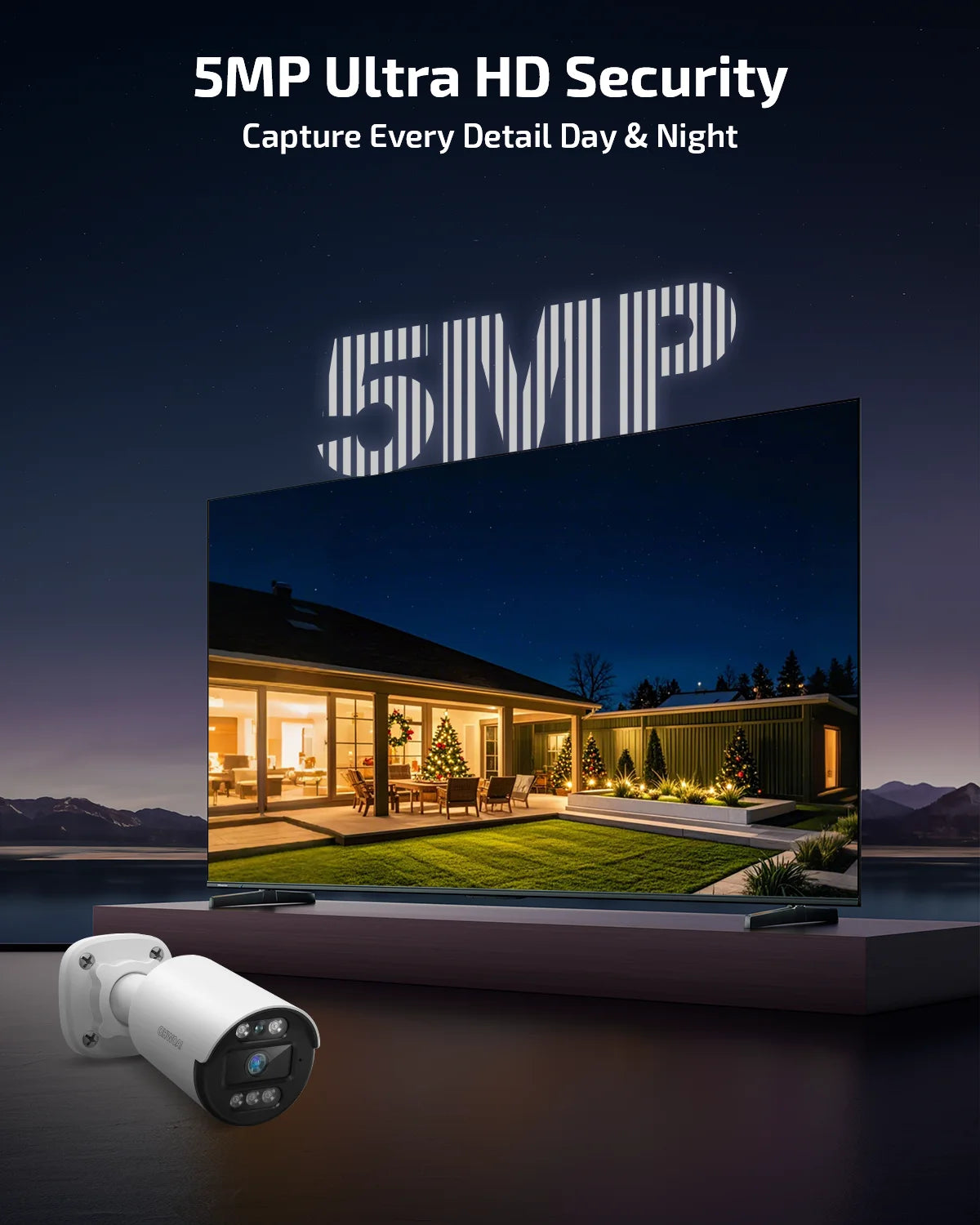 5MP Poe Security Camera System Outdoor, AI Detection, 4CH NVR with 500GB HDD