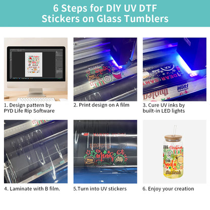 A3 UV DTF Starter Kit with Printer Dual I3200U1Hd Print Head All in One System with Laminating Multifunction AB Film UV Light