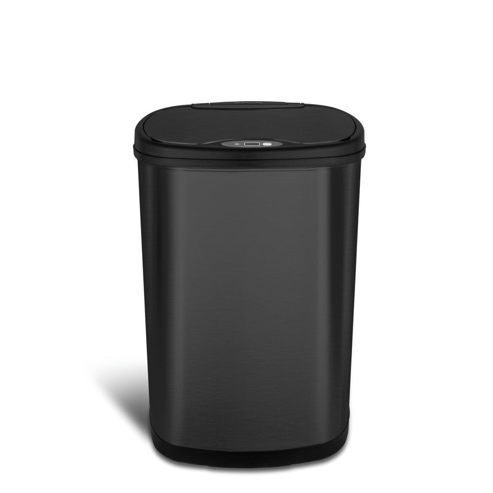 13.2 Gallon Trash Can, Motion Sensor Kitchen Trash Can, Black Stainless Steel