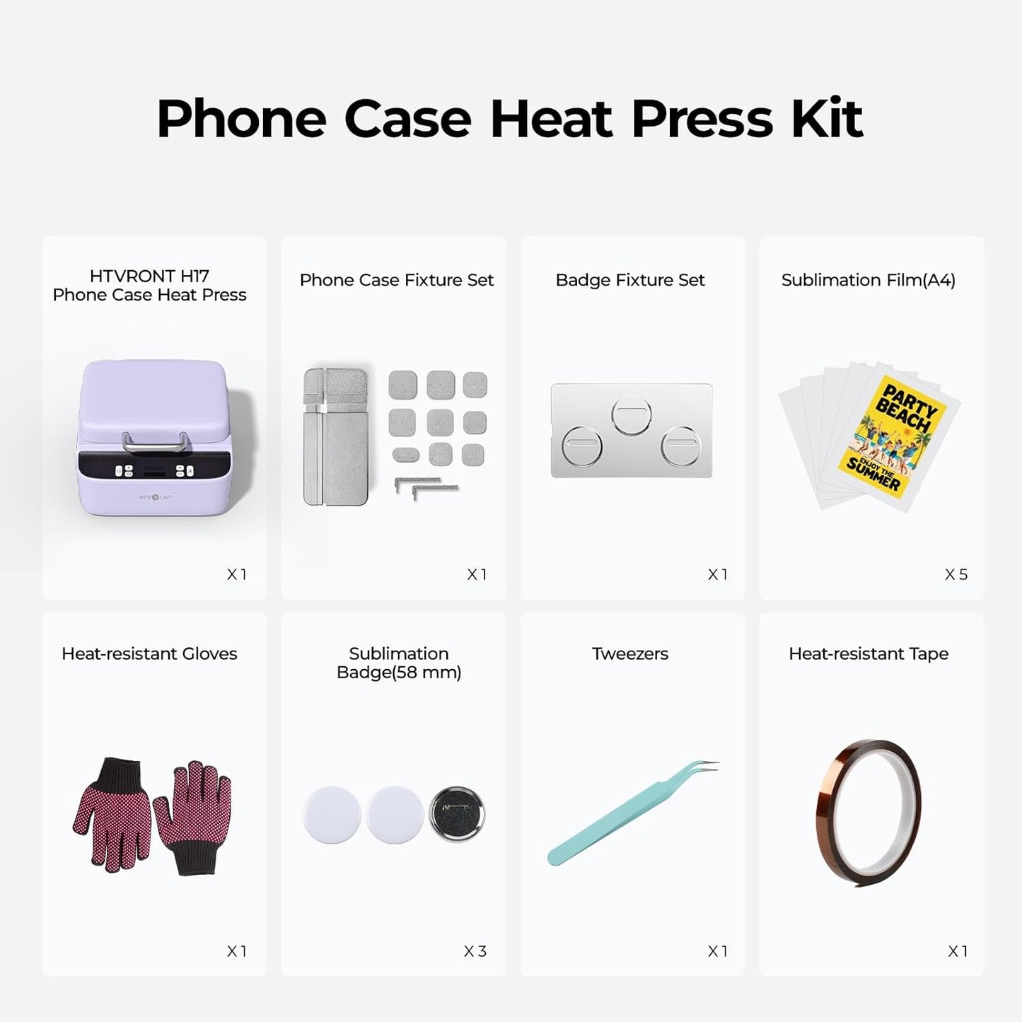 Phone Case Heat Press (Compatible with Iphone & Android) & 20 Pack Printable Sublimation Heat Transfer Film