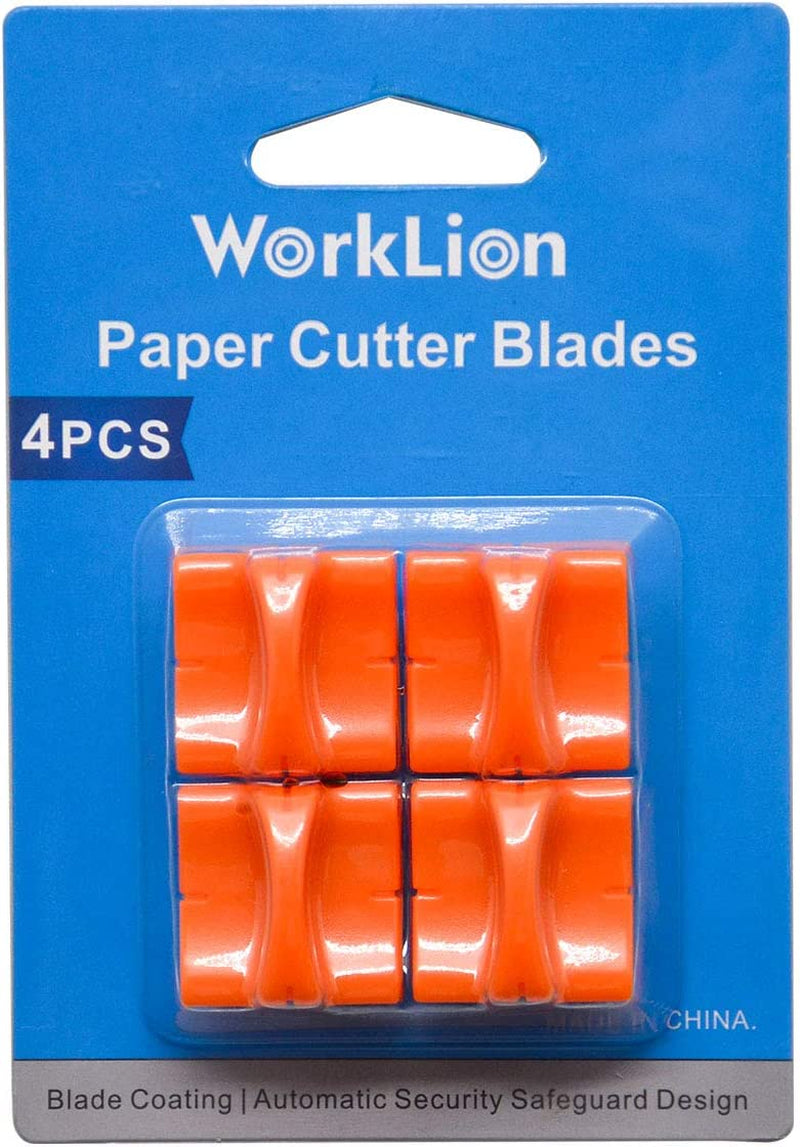 WORKLION Paper Trimmer Replacement Blades with Automatic Security Safeguard Design - A4 Paper Cutter Blade Refill (4 Pack)