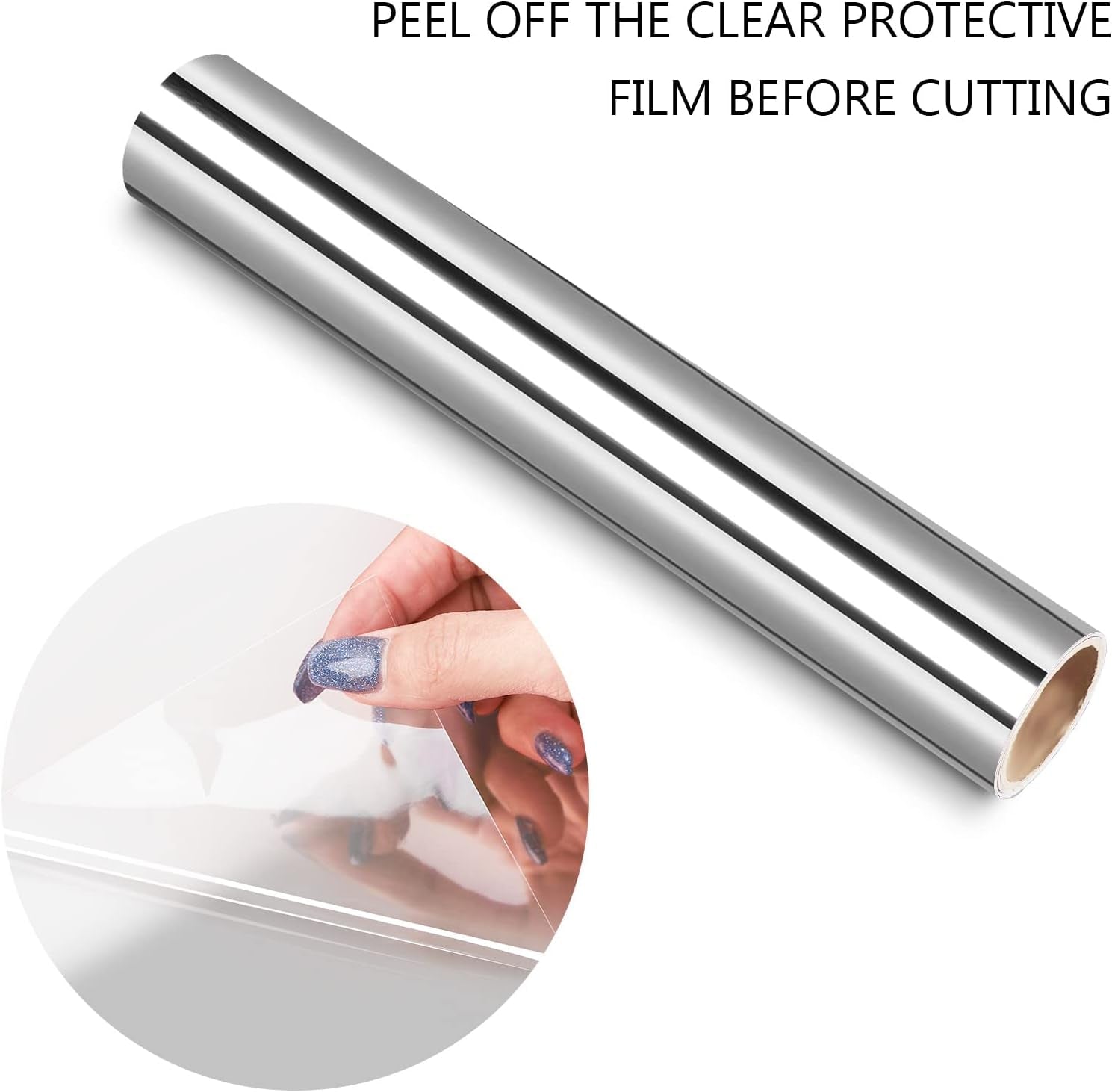 Silver Chrome Vinyl Permanent Adhesive Silver Permanent Vinyl 1Ftx5Ft