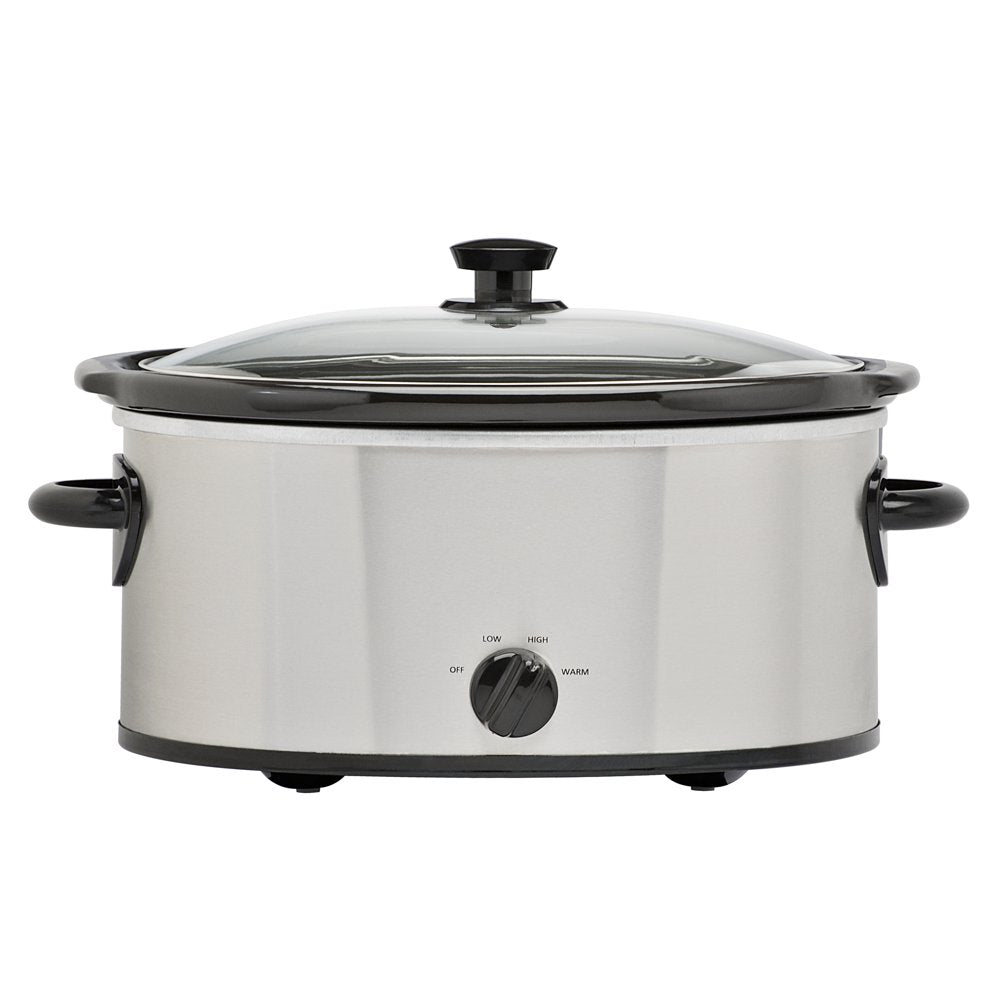 6 Quart Oval Slow Cooker, Stainless Steel Finish, Glass Lid, Model # MS54100112168S