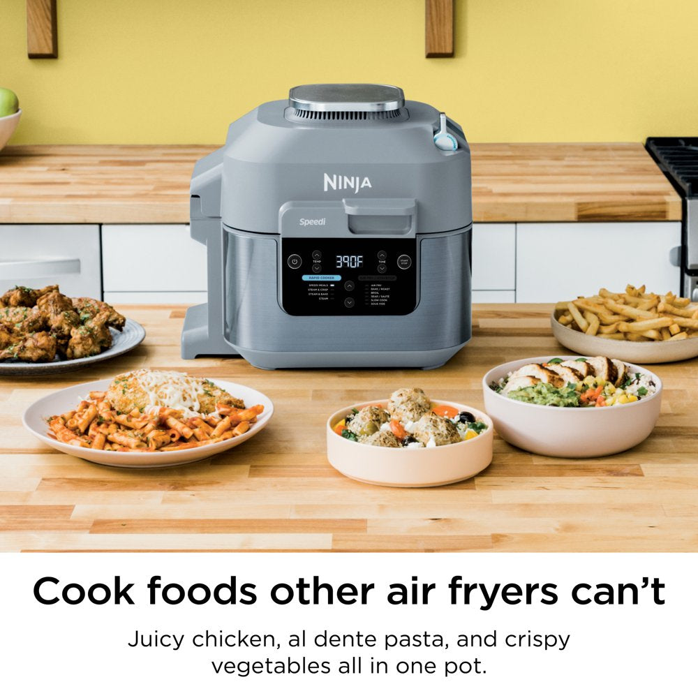 Speedi Rapid Cooker & Air Fryer, SF300, 6-Qt. Capacity, 10-In-1 Functionality, Meal Maker, Sea Salt Gray