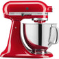 Artisan Series Tilt Head 5 Qt Stand Mixer, Passion Red with Flat Beater, Dough Hook, Whip