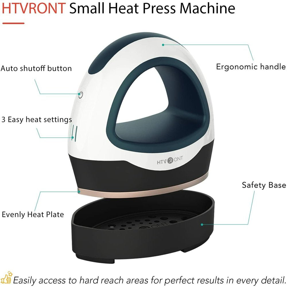 Dark Green Mini Heat Press Machine Portable Press Machine Iron Press for T-Shirt Clothes Hat Bags