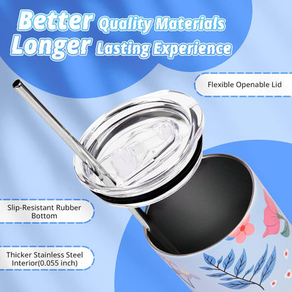 Sublimation Tumblers 12 PCS - 20 OZ Sublimation Tumbler Blanks with Sublimation Paper/Shrink Wrap Films/Heat Tape/Straws/Straw Brush - Sublimation Blanks Products for Gift/Diy Craft