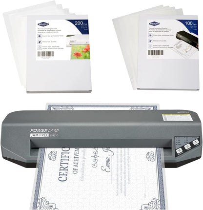 SINCHI Never Jam, 48-Second Warm-Up, 3-10 Mil, 13" Laminator & 3 Mil 200 Pack & 5 Mil 100 Pack Laminating Sheets