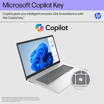 HP 17 Inch Laptop Computer, 17.3" FHD IPS Display, 20 GB RAM, 1 TB SSD, AMD Ryzen 5 7430U (Up to 4.3Ghz), Wi-Fi 6, Bluetooth 5.4, Copilot AI Key, Business & Students, Windows 11 Pro, W/Accessories