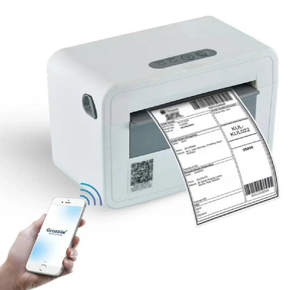 Thermal Label Printer, 203DPI Usb-Bluetooth Shipping Label Printer with Holder