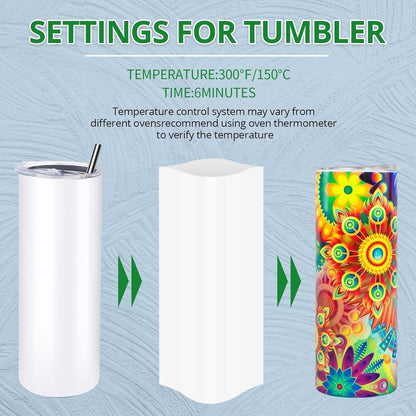 Shrink Wrap for Sublimation Tumblers 8 X 12 Inch - 60PCS Sublimation Shrink Wrap Sleeves, Heat-Resistant Tumbler Shrink Wrap Film