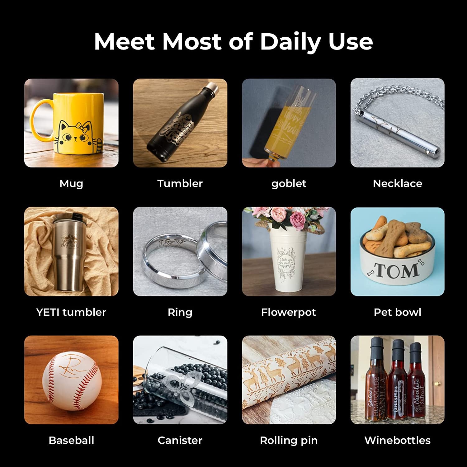 RA2 Pro for  S1, F1, F1 Ultra, P2, M1 Ultra and Most Laser Engraver (Must with Riser), Y-Axis Rotary Roller for Engraving Cylindrical Objects, Wine Glass, Tumbler, Engraver Accessory