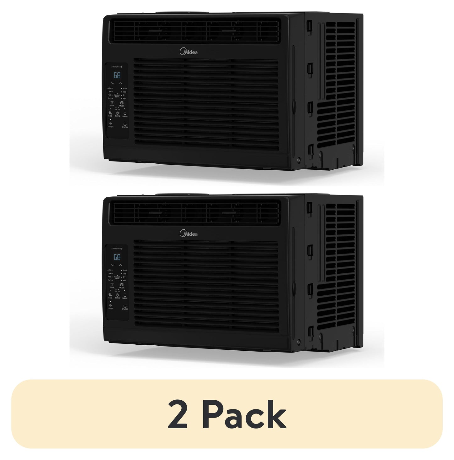 (2 Pack)  6,000 BTU 115V Window Air Conditioner with Comfort Sense Remote, up to 250 Sq. Ft., Black, MAW06R1WBL-T, New
