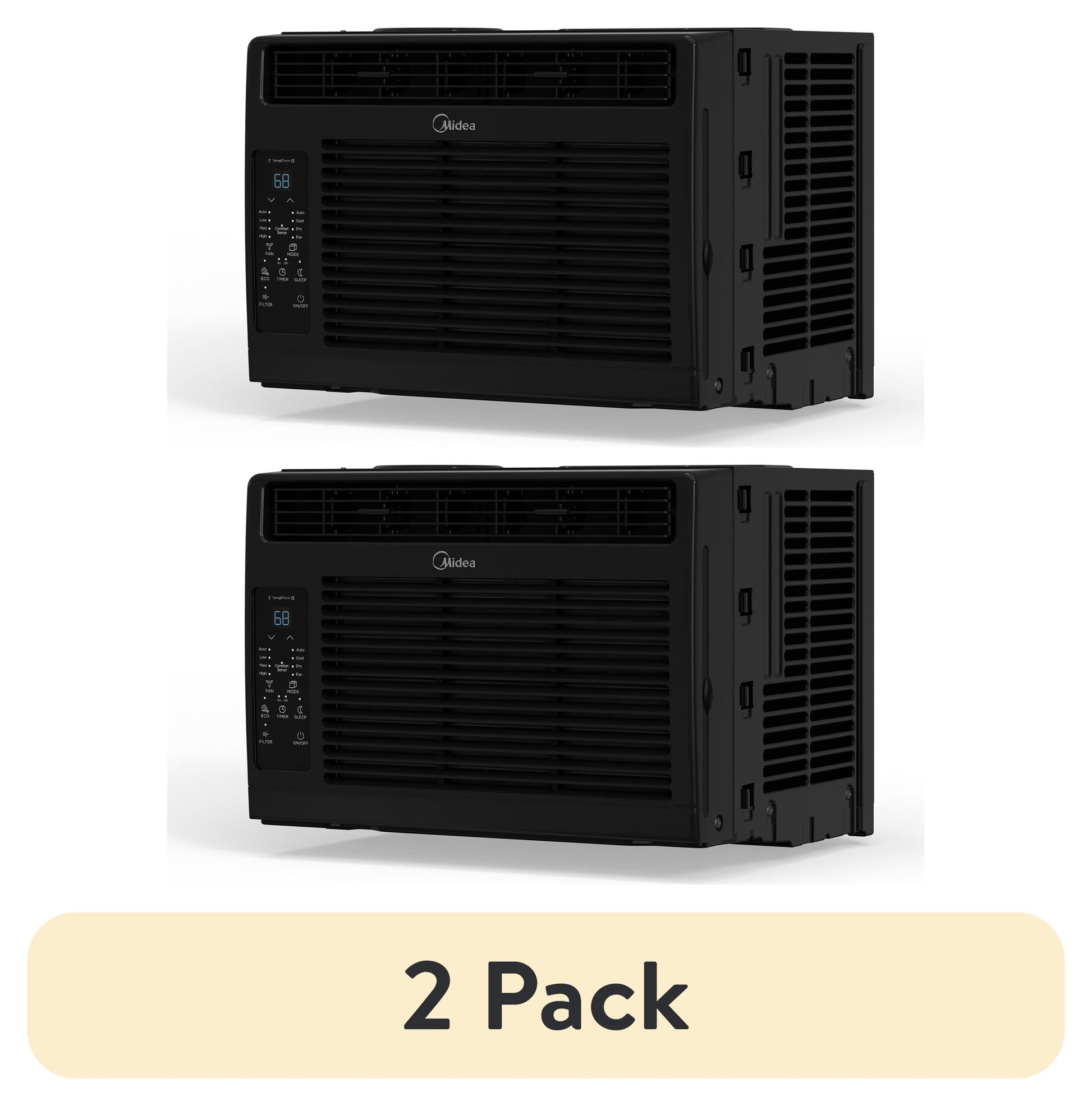 (2 Pack)  6,000 BTU 115V Window Air Conditioner with Comfort Sense Remote, up to 250 Sq. Ft., Black, MAW06R1WBL-T, New