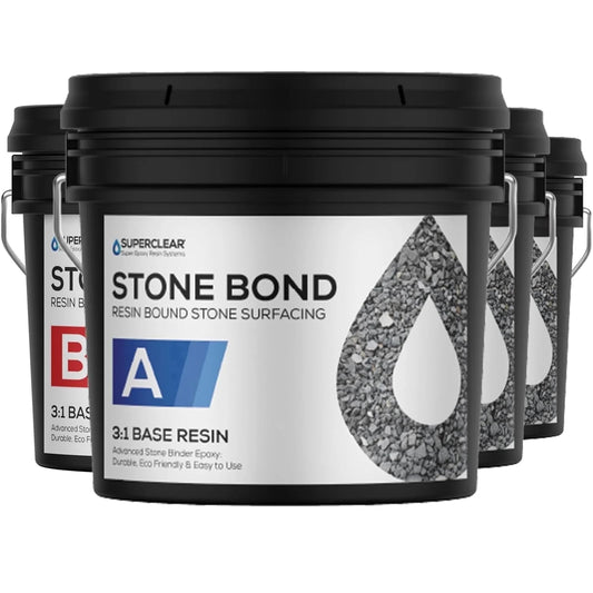 Mckinnon Stone Bond Epoxy, 20 Gallon Kit, Resin Bound Surfacing Epoxy for Gravel & Pebble Stone, Easily Transform Your Driveway, Flooring, Indoor, Outdoor, Patios, Walkways, Stairs (20 Gallon)