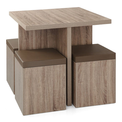 5-Piece Dexter Dining Room/Kitchen Set with Storage Ottoman, Multiple Colors