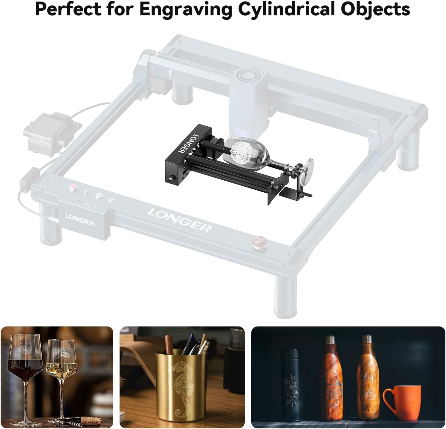 Longer Laser Engraver'S Rotary Roller Lift Stand Allows for Height Adjustment, Making It More Effectively Compatible with the Rotary Rollers of Most Laser Engravers.