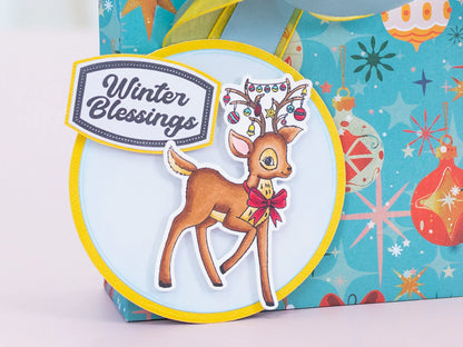 Crafter'S Companion Retro Christmas Collection Stamp & Die Set - Reindeer