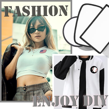 60 Pcs Sublimation Patches - Iron on Blank Patches for DIY Crafts Hats Caps Backpack Uniforms