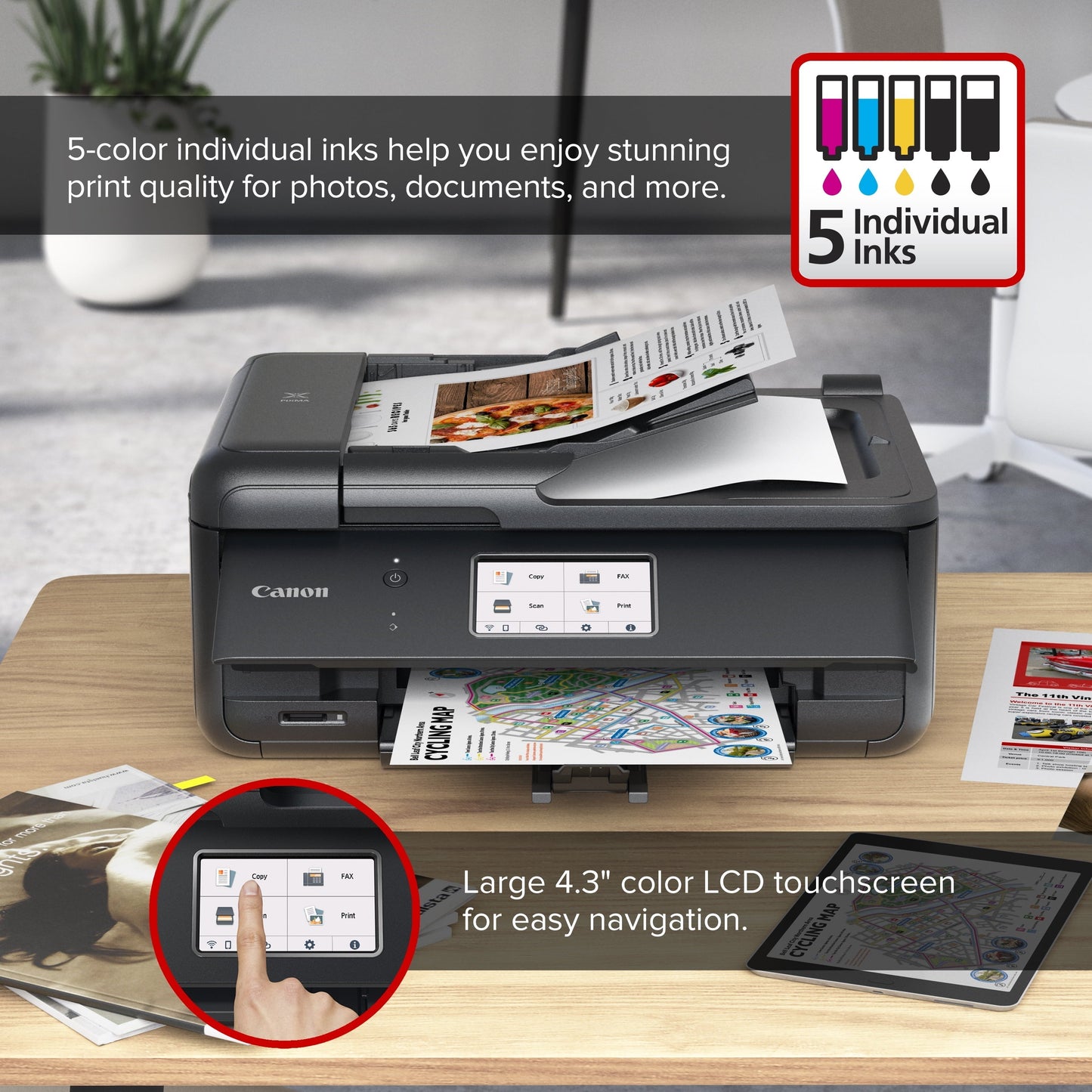PIXMA Tr8622A All-In-One, Wireless Color Inkjet Printer for Home Office Use