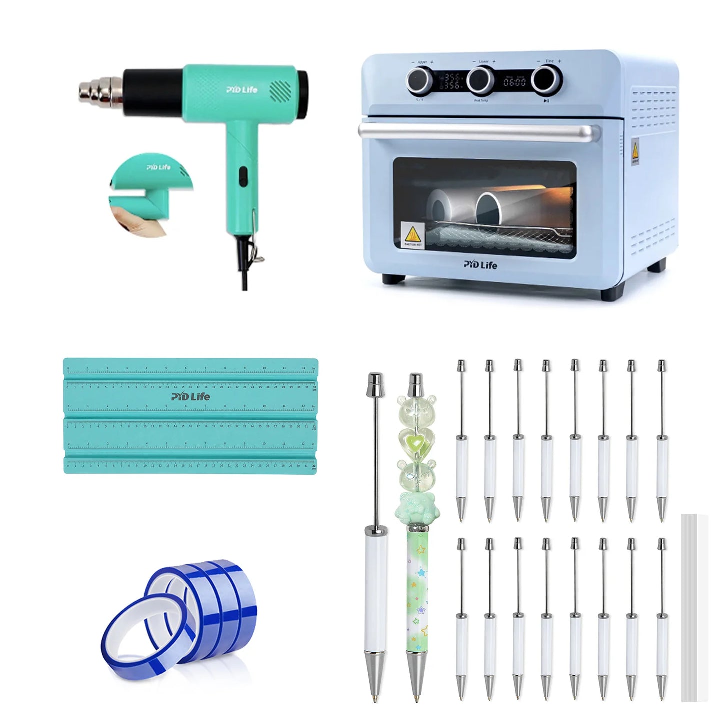 Sublimation Pens Machine Bundle with 20PCS Sublimation Pens Blanks,25 L Sublimation Oven Machine,Heat Tape,Wrapping Measuring Tool,Heat Blower