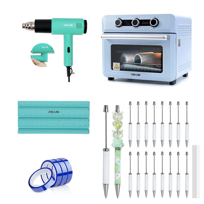 Sublimation Pens Machine Bundle with 20PCS Sublimation Pens Blanks,25 L Sublimation Oven Machine,Heat Tape,Wrapping Measuring Tool,Heat Blower