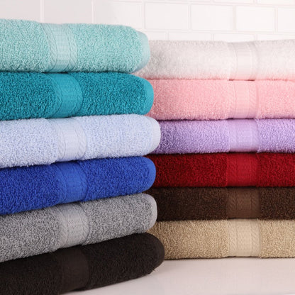 Basic Solid 18-Piece Bath Towel Set Collection, Royal Spice