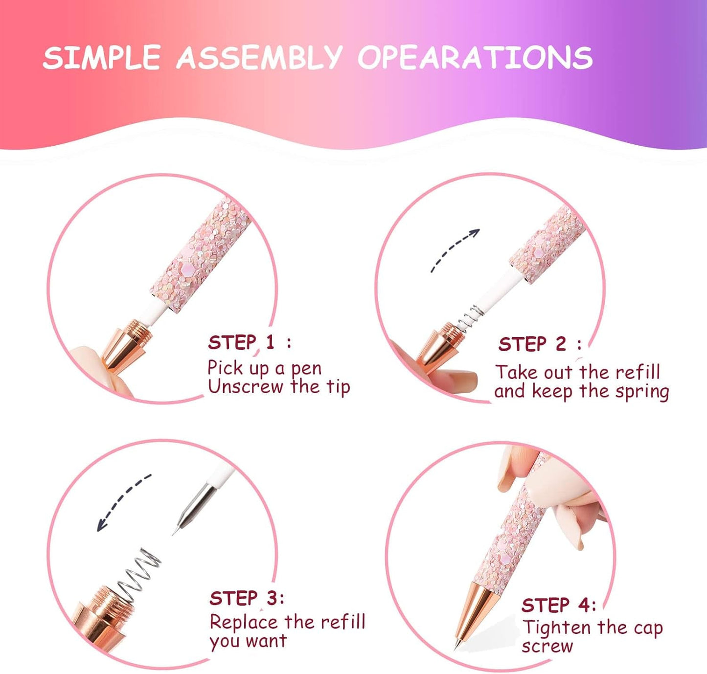 Air Release Weeding Tool Pin Pen Vinyl Installation Weeding Tool for Vinyl DIY Craft Project (Glitter Pink)