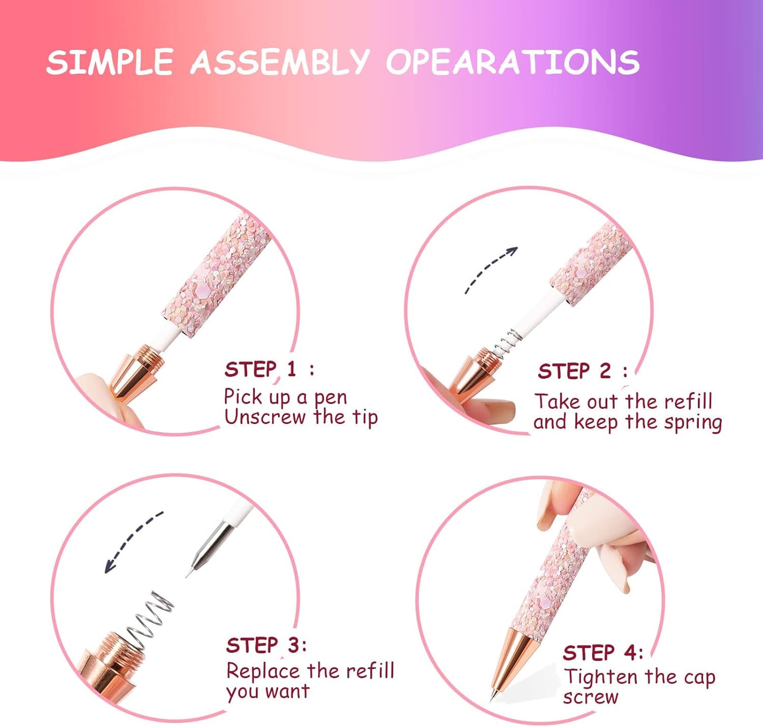 Air Release Weeding Tool Pin Pen Vinyl Installation Weeding Tool for Vinyl DIY Craft Project (Glitter Pink)