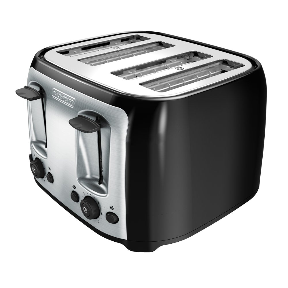 4-Slice Toaster with Extra-Wide Slots, Black/Silver, TR1478BD