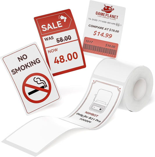 NIIMBOT Red&Black Labels, Refill Sticker Papers Only Compatible with Pro Series Label Makers, Dual Color Printing Stickers Good Idea for Schools,Business,Price Tags,Baking(2''X3.15''/50X80Mm)