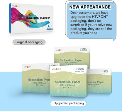 Sublimation Paper 11X17 Inch - 120 Sheets Easy to Transfer Sublimation Paper for T-Shirts, Tumblers, Mugs (A3)