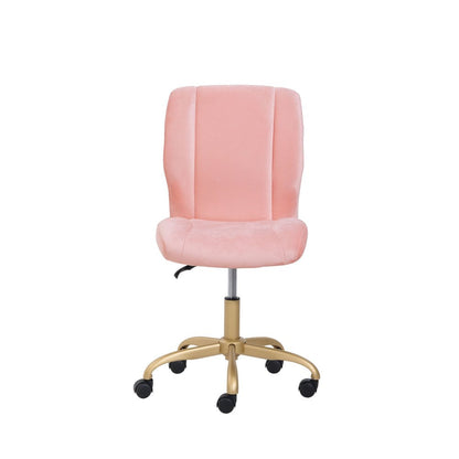 Plush Velvet Office Chair, Pearl Blush