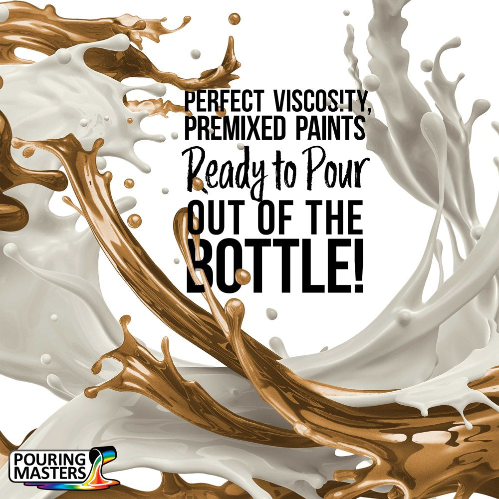 Pouring Masters 24 Karat Gold Metallic Acrylic Ready to Pour Pouring Paint – Premium 8-Ounce Pre-Mixed Water-Based