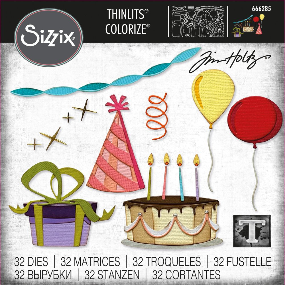 Thinlits Die Set 32PK Celebrate Colorize by Tim Holtz, 666285, Multi-Colour