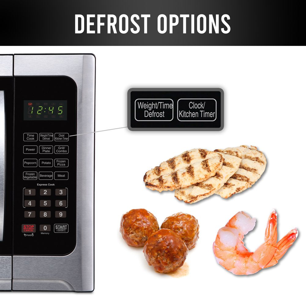 FM12SSG Professional 1.2 Cu.Ft. Microwave and Grill Oven, 1100 Watt, Stainless Steel