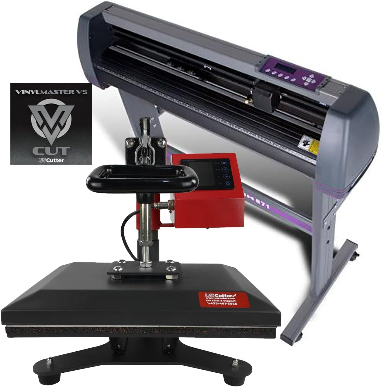 34" MH Vinyl Cutter with Stand + 9" X 12" Swing Arm Heat Press Machine