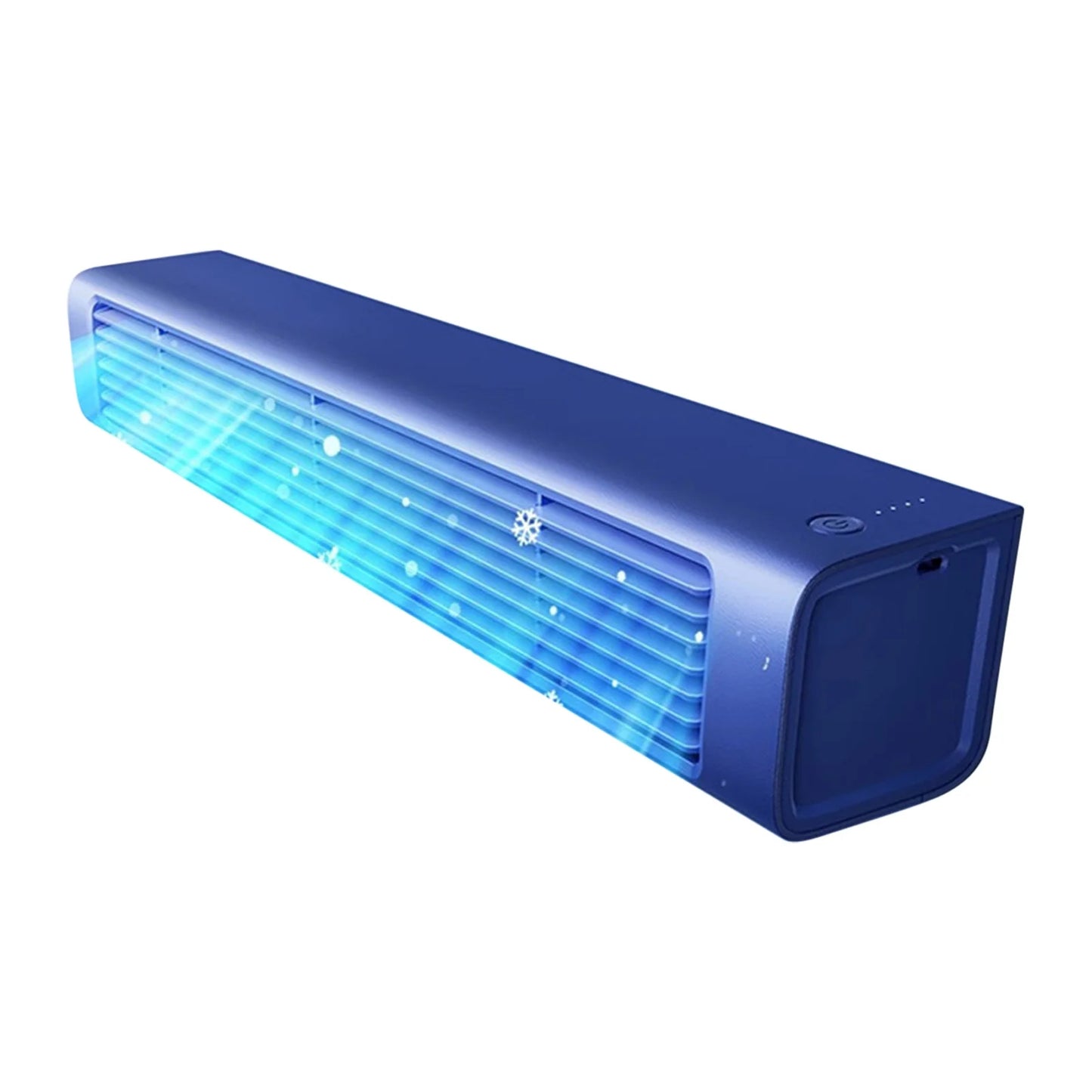 Portable Air Conditioner Fan for Bedroom, Bladeless Air Cooler, Rechargeable, Quiet, Wall-Mountable AC Fan for Small Rooms, Office, Dorm Use (Blue)
