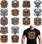 Dtf Transfers Ready to Press - 16 Pcs Motorbike Skull Iron on Transfers for T-Shirts Rider Biker Skull Heat Transfer Vinyl Decals Stickers Iron on Patches for Clothing Bag Hoodie DIY Crafts