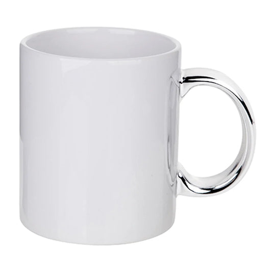 HPN Sublicraft 11 Oz. Plated Handle Sublimation Ceramic Mug - 12 per Case