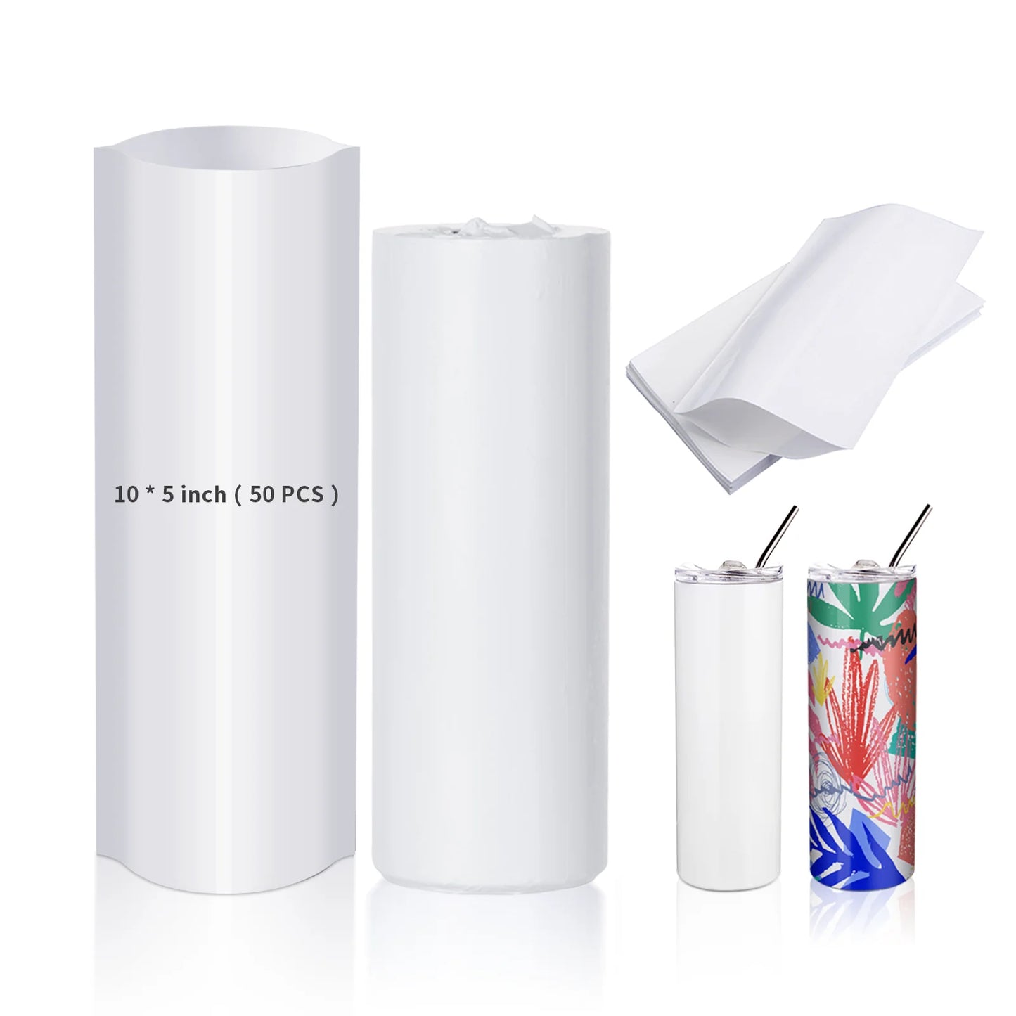 Sublimation Oven Tools Starter Kits Bundle with Heat Blower Gun, Heat Tape,Cup Cradle,Binder Clip,Y-Shaped Ruler,Sublimation Paper and Shrink Wrap Film