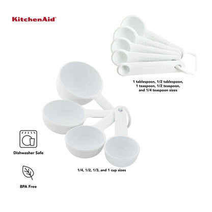 21-Piece Plastic with Non-Skid Bottom Mixing Bowl and Measuring Set White