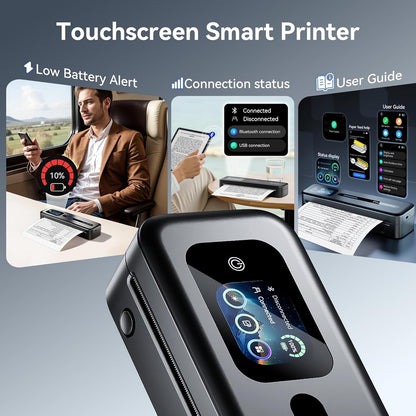 Phomemo Upgraded Portable Printer with Touchscreen for Travel, M832D Thermal Inkless Mobile Printer Supports 8.5"X11" US Letter & A4, Compatible with Ios, Android, PC, Valentine Gifts for Men & Women