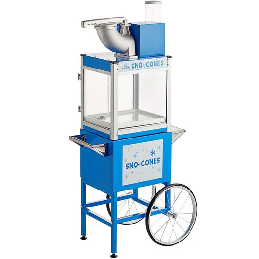 Carnival King Royalty Series SCM350R Reinforced Cabinet Sno-Cone Machine with Cup Dispenser and Cart
