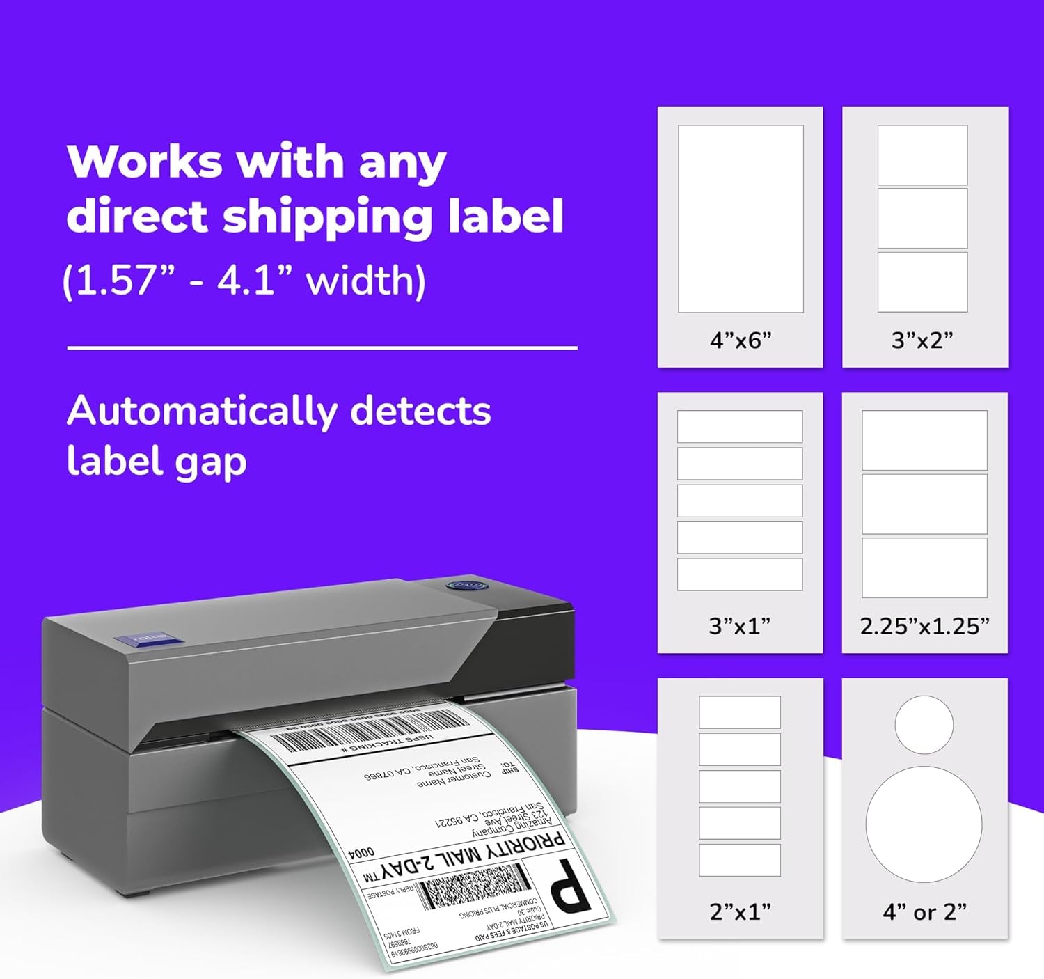 Rollo USB Shipping Label Printer - Commercial Grade 4X6 Thermal Label Printer for Shipping Packages - High Speed Custom Sticker Label Maker for Small Business - Supports Windows & Mac