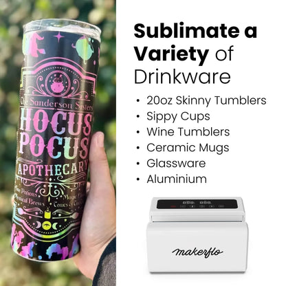 Makerflo Automatic Tumbler Heat Press Machine – Auto Heat Press for Sublimation Tumblers, Mugs & Cups – Fast Heating Smart Mug Press with Even Heat Distribution – Heat Press for Tumblers & Drinkware