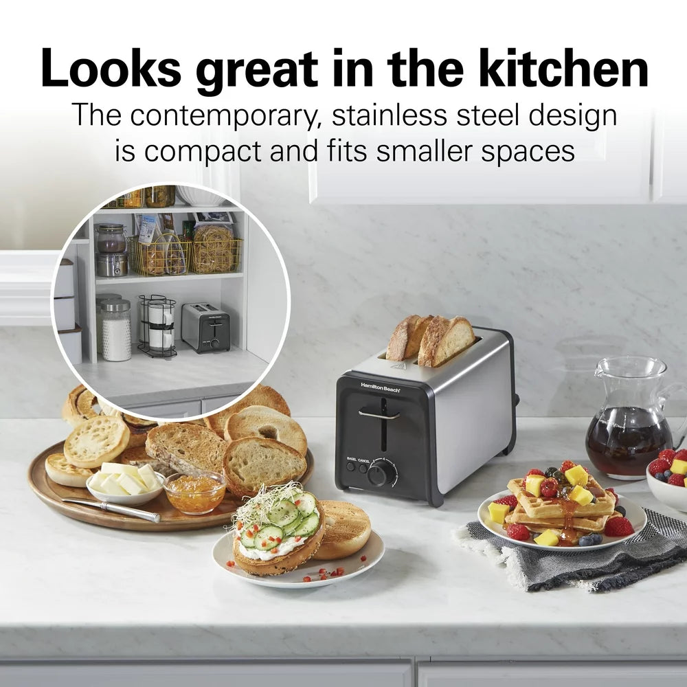 2 Slice Toaster with Wide Slots, Bagel Function, Toast Boost, Stainless, New, 22997F