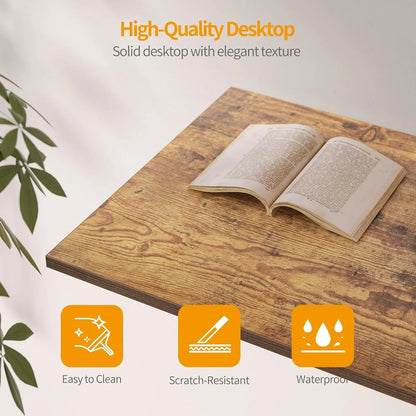 Computer Desk with Drawers, 40 Inch Study Writing Table, Modern Simple Style PC Desk for Bedroom, Gaming, Rustic Brown