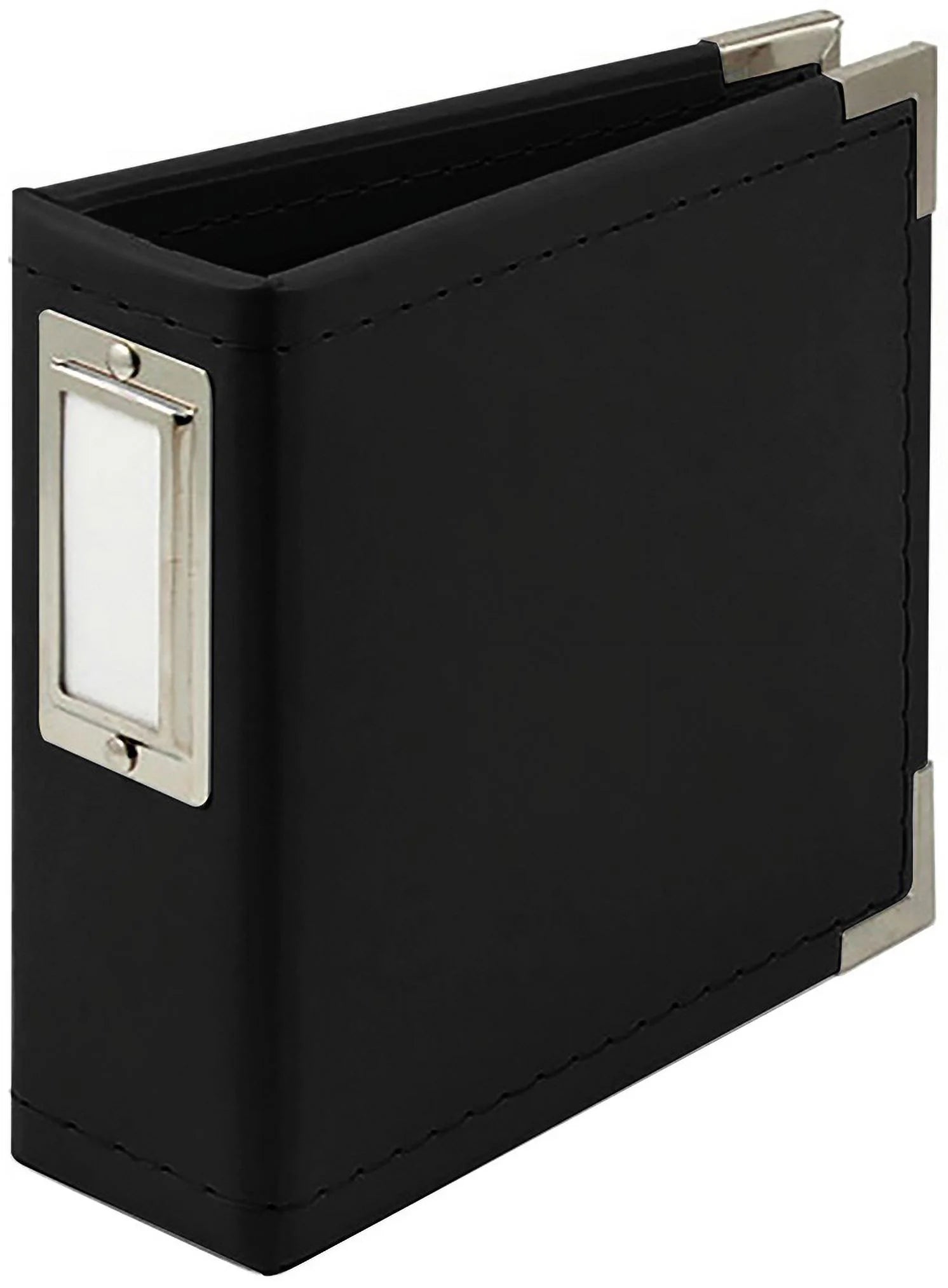 We R Classic Leather D-Ring Album 4"X4"-Black