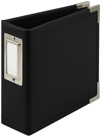 We R Classic Leather D-Ring Album 4"X4"-Black